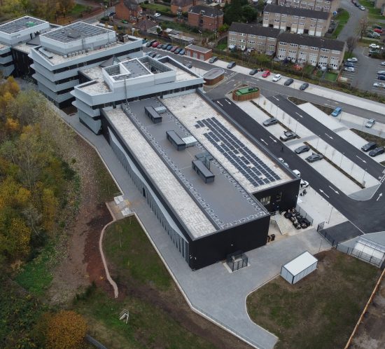 Aerial view of phase 2 of Space Park Leicester